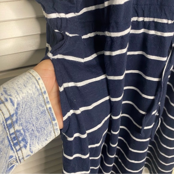 Ellos Midi Dress A Line Womens Plus Size 2X Blue White Stripe Nautical Cotton - Picture 9 of 14